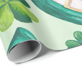 かわいいセントパトリックの日グリーン ラッピングペーパー (ロールコーナー)