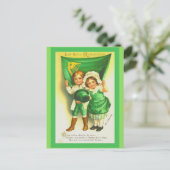 かわいいセントパトリックデーのポストカード ヴィンテージの子供たち ポストカード (スタンド正面)