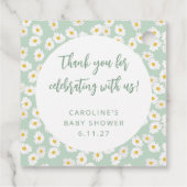 かわいいセージデイジーカスタムフローラベビーシャワー感謝してい フェイバータグ (裏面)