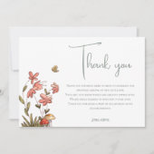 かわいいセージフローラバタフライベビーシャワー サンキューカード (正面)