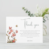 かわいいセージフローラバタフライベビーシャワー サンキューカード (スタンド正面)