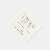 かわいいセージ緑のボホ男の子の服ベビーシャワー スタンダードカクテルナプキン (角)