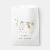 かわいいセージ緑のボホ男の子の服ベビーシャワー フェイバーバッグ (正面)