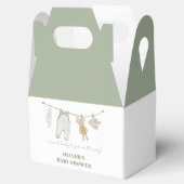かわいいセージ緑のボホ男の子の服ベビーシャワー フェイバーボックス (オープン)