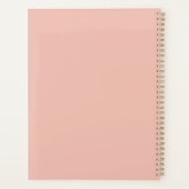 かわいいセージ緑の格子柄パーソナライズされた プランナー手帳 (裏面)