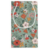 かわいいセージ緑の植物性カスタムのクリスマス スモールペーパーバッグ (裏面)