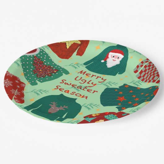 かわいいセーターの季節 ペーパープレート (アングル)