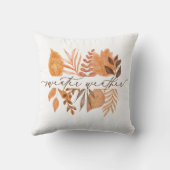 かわいいセーター天気予報スクリプト秋紅葉 クッション (裏面)