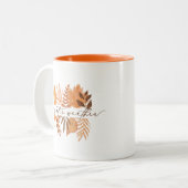 かわいいセーター天気予報スクリプト秋紅葉 ツートーンマグカップ (正面左)