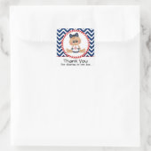 かわいいセーラーガール航海の赤ちゃんシャワー スクエアシール (バッグ)