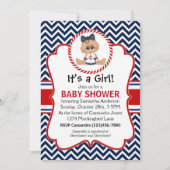 かわいいセーラーガール航海の赤ちゃんシャワー 招待状 (正面)