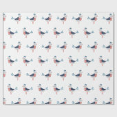 かわいいセーラーシーグルスを白に ラッピングペーパー (フラット)