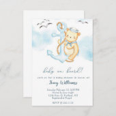 かわいいセーラーベアベビーシャワーの招待状 招待状 (正面/裏面)