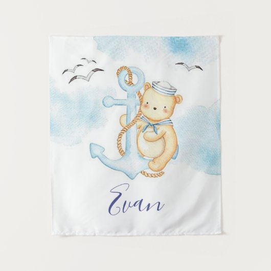 かわいいセーラーベアベビー タペストリー (正面)