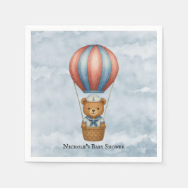 かわいいセーラーベアーホットエアバルーン男の子ベビーシャワー スタンダードカクテルナプキン