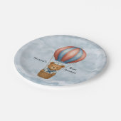 かわいいセーラーベアーホットエアバルーン男の子ベビーシャワー ペーパープレート (アングル)