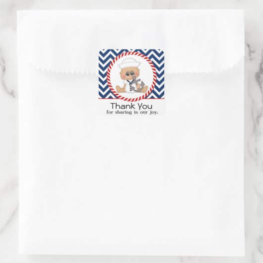 かわいいセーラーボーイ航海の赤ちゃんシャワー スクエアシール (バッグ)