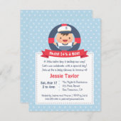 かわいいセーラーボーイ航海の、赤ちゃんシャワー 招待状 (正面/裏面)