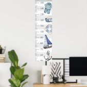 かわいいセーラー航海のボートの成長チャート ポスター (ホームオフィス)