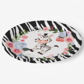 かわいいゼブラアニマルプリントベビーシャワー ペーパープレート (アングル)