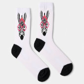 かわいいゼブラガールクルー靴下 ソックス (右)