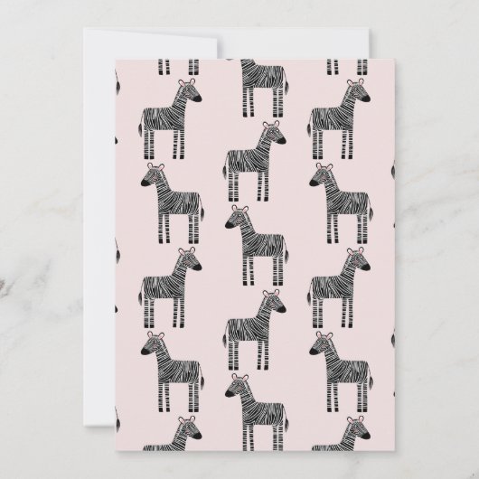 かわいいゼブラガール1st誕生日パーティの招待状 招待状 (裏面)