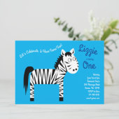 かわいいゼブラキッズ1st誕生日パーティの招待状 招待状 (スタンド正面)
