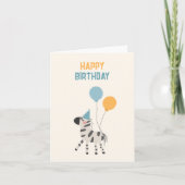 かわいいゼブラバルーン カード (正面)