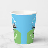 かわいいゼブラパーソナライズされたマンガの誕生日 紙コップ (左)