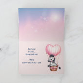 かわいいゼブラピンクハート孫娘バレンタインカード シーズンカード (内部)