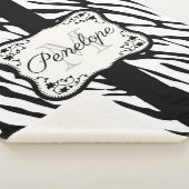 かわいいゼブラ印刷 シェルパブランケット (3/4)