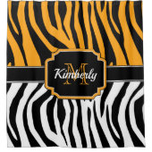 かわいいゼブラ印刷 シャワーカーテン (正面)