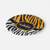 かわいいゼブラ印刷 ペーパープレート (アングル)