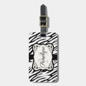 かわいいゼブラ印刷 ラゲッジタグ (正面縦)