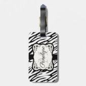 かわいいゼブラ印刷 ラゲッジタグ (裏面縦)