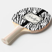 かわいいゼブラ印刷 卓球ラケット (正面アングル)