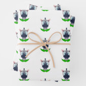 かわいいゼブラ子供の誕生日サファリ動物パターン ラッピングペーパーシート (インサイチュ)