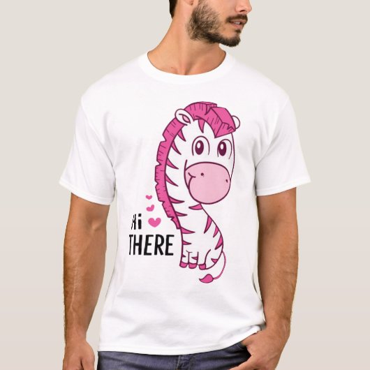 かわいいゼブラ漫画 Tシャツ (正面)