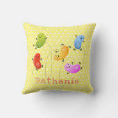 かわいいゼリービーンズ跳び漫画イラストレーション クッション (裏面)