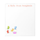 かわいいゼリービーンズ跳び漫画イラストレーション ノートパッド (正面)