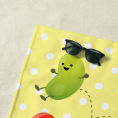 かわいいゼリービーンズ跳び漫画イラストレーション ビーチタオル (インサイチュ)