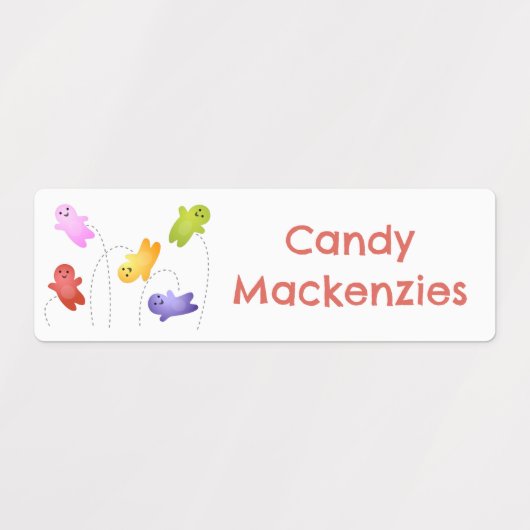 かわいいゼリーベビーキャンディパーソナライズされたスイーツ ラベル (デザイン1)