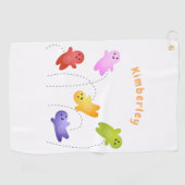 かわいいゼリーベビーキャンディースイーツ漫画 ゴルフタオル (横)