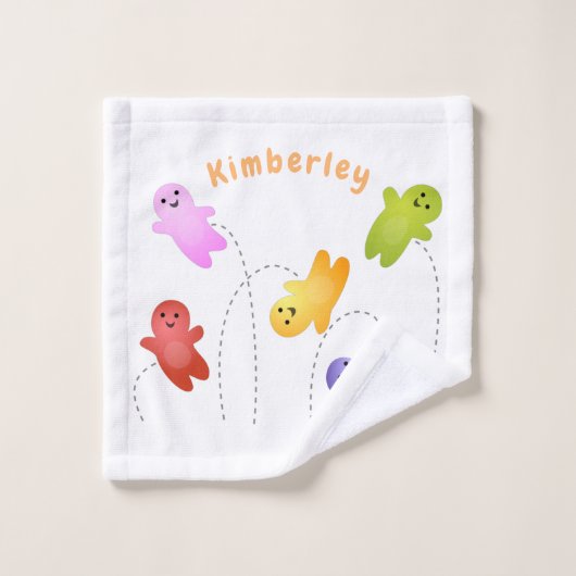 かわいいゼリーベビーキャンディースイーツ漫画 バスタオルセット (ウォッシュタオル)