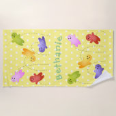 かわいいゼリーベビーキャンディースイーツ漫画 ビーチタオル (正面)