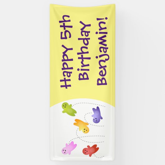 かわいいゼリーベビーキャンディースイーツ漫画 横断幕 (縦)