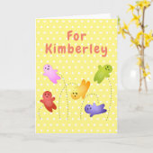 かわいいゼリーベビーキャンディー甘い漫画 カード (黄色い花)