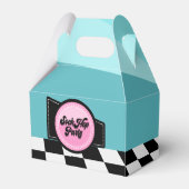 かわいいソックホップ50年代パーティー フェイバーボックス (正面サイド)