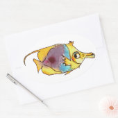 かわいいソバ長鼻バターフライ 楕円形シール (封筒)