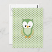 かわいいソフトクリームと黄色フクロウ ポストカード (正面/裏面)